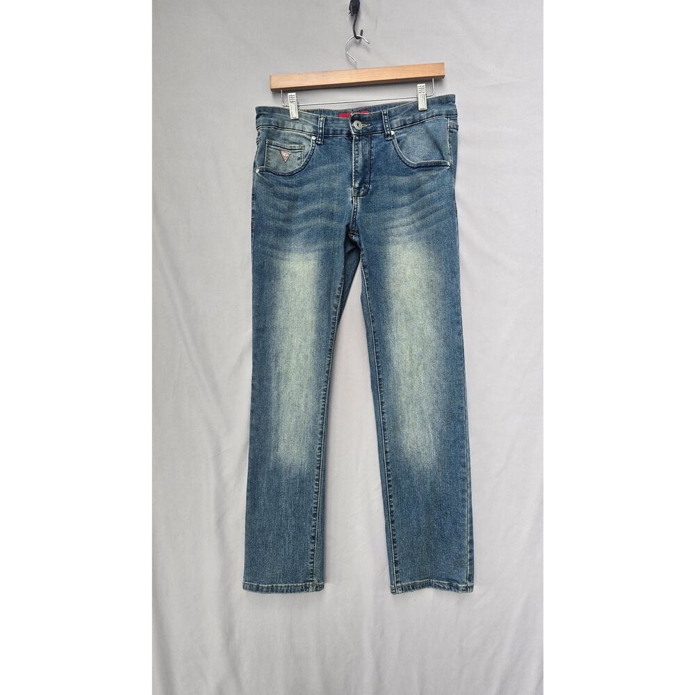 Guess Jeans Mens 30x30 Blue Slim Tapered Stretch Denim 5 Pocket Casual Pants